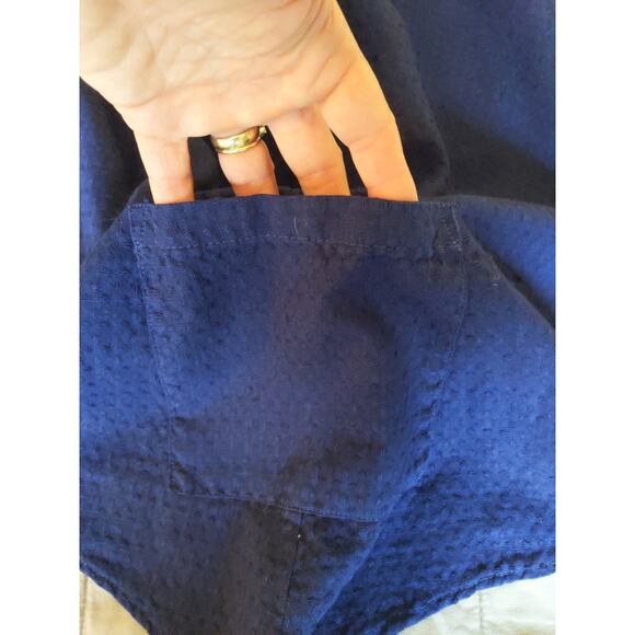 Heaven Size Small Women's Blue Linen/Cotton Waterfall Open Front Lightweight Top - Picture 8 of 8